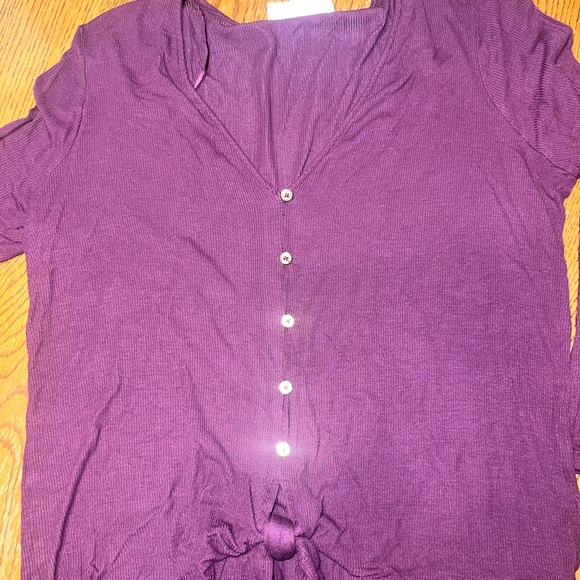 Michael Kors Rich Purple Button-Down Shirt - Picture 1 of 4